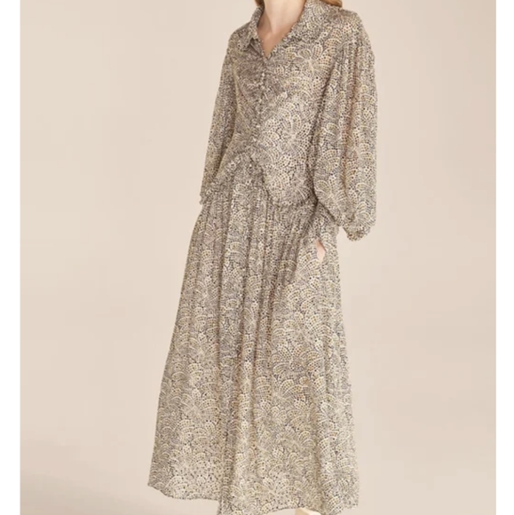 Rebecca Taylor Dresses & Skirts - Rebecca Taylor Fleur Ruffle Silk Midi Dress